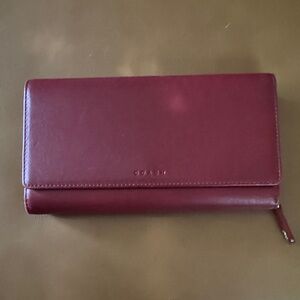 Coach Merlot Leather Wallet *Gently Used*